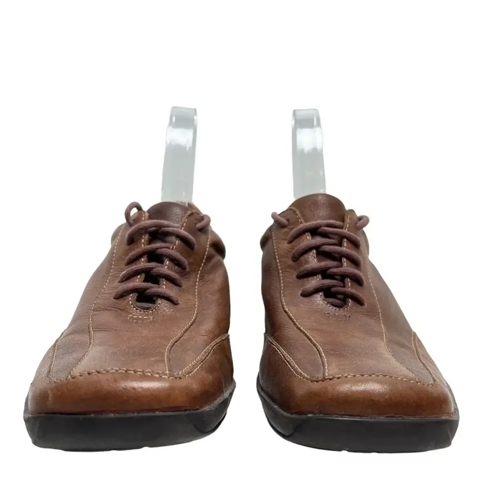 NATURALIZER FEDDRA Brown Tan Genuine Leather Lace Up Casual Shoes Comfort sz 9 N